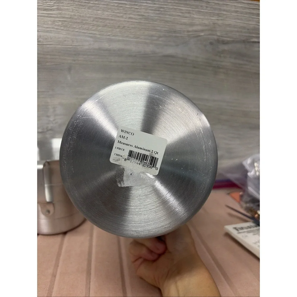 Winco Aluminum Commercial Measuring Cups 2, 1, And 1/2 Quart (C3)